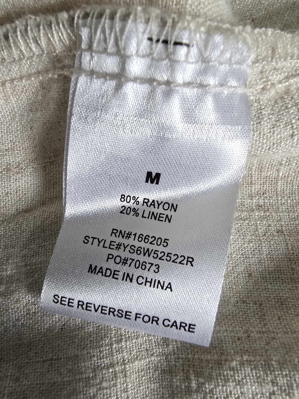 NWT Lucky Brand Linen Tiered Smocked Midi Dress M Beige Cream - Picture 5 of 8